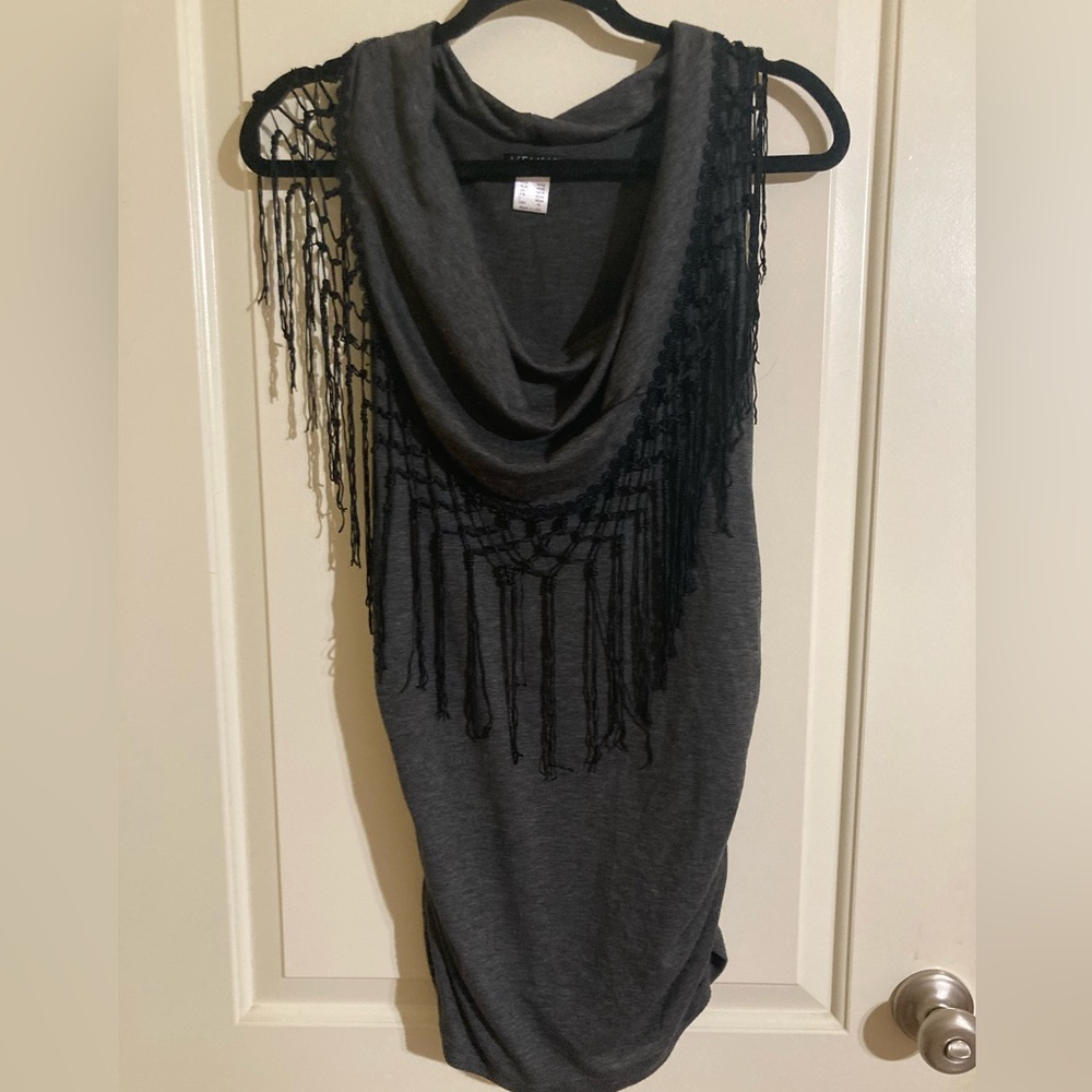 Venus - Fringe Cowl Tank Top- size M